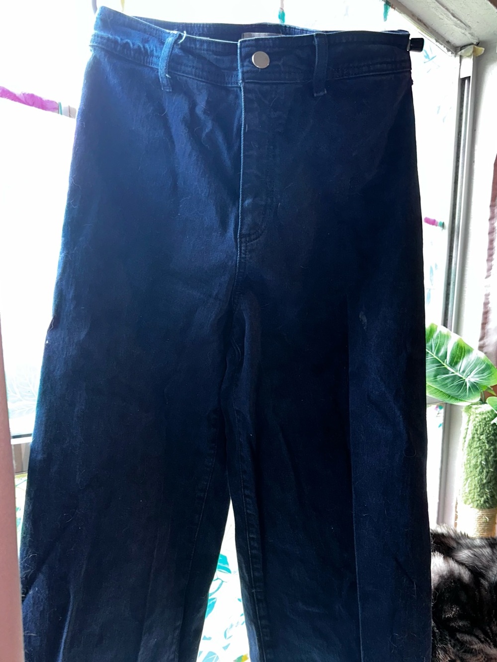 Women's Dark Navy Wide-Leg Jeans